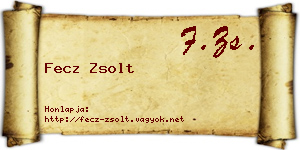 Fecz Zsolt névjegykártya